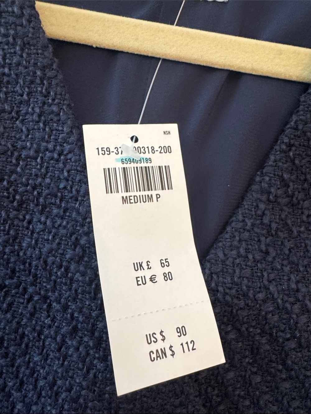 Abercrombie & Fitch Navy Tweed Sleeveless Button Dress - Picture 3 of 6